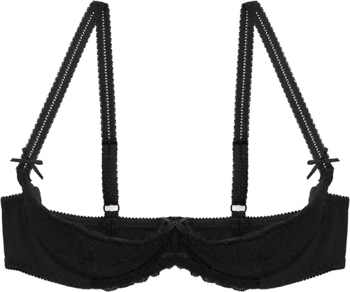Vista 5 de TiaoBug Sujetador acolchado con aros para mujer, con encaje de flores, 14 de taza, brasier