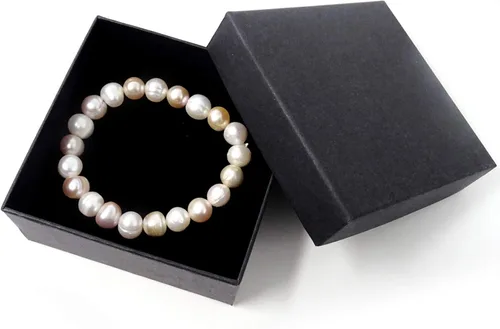 Vista 8 de Honbay Pulsera elástica simple con perlas de agua dulce para niñas y mujeres