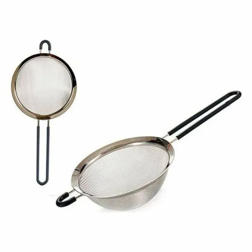 Vista 2 de Colador Negro Silicona Acero Inoxidable