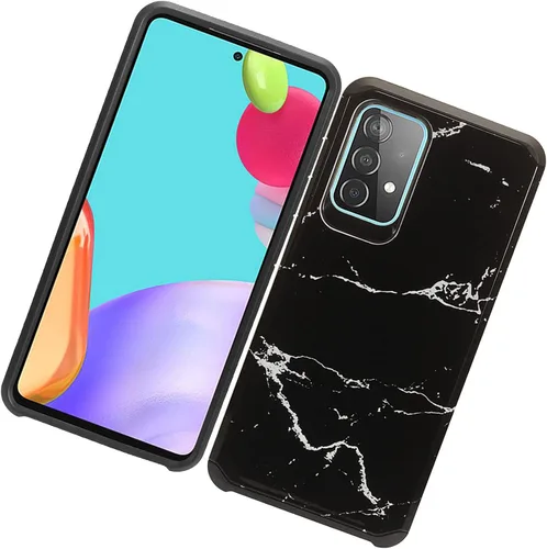 Vista 5 de Para Samsung Galaxy A52 5G (SM-A526) - Funda para teléfono con imagen - AD1 mármol negro