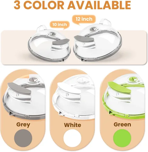 Vista 7 de Cubierta de salpicaduras de microondas para alimentos, cubierta de microondas mejorada con vaporizador de agua, mango integrado, cubiertas