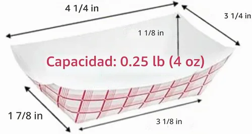 Vista 4 de Angel's Peel Lounge Bandeja de papel desechable para alimentos, bandejas para perros calientes, bandejas para nachos, botes de comida de papel
