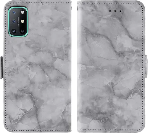 Vista 4 de Asuwish Funda compatible con OnePlus 8T OnePlus8T Plus 9R 5G y protector de pantalla de vidrio con ranura para tarjetero de mármol para One Plus8T5G