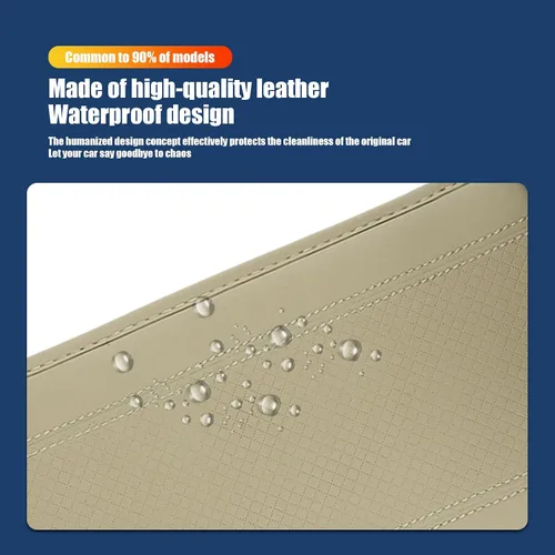 Vista 3 de 1 almohadilla para consola central de automóvil, funda de cuero de fibra en relieve impermeable para reposabrazos, protector universal de cuero