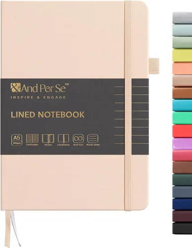 Vista 79 de ⩓ Per Se Cuaderno de Diario con Líneas (3 Paquetes), 160 Páginas Papel Grueso 100GSM, A5 Tapa Dura Cuadernos con Rayas Universitarias para Escribir