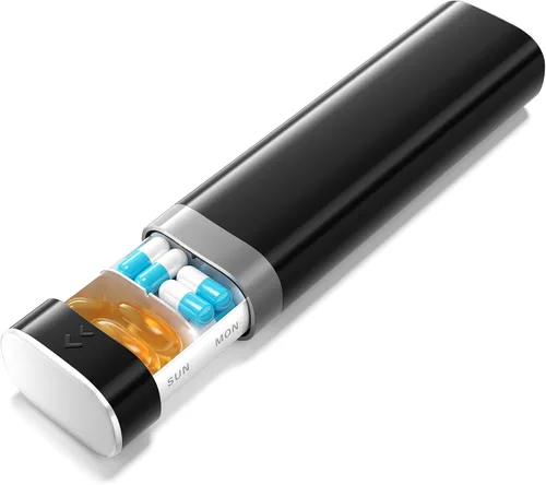 Vista 11 de Betife Pastillero de viaje semanal de 7 días, pastillero diario compacto, estuche portátil para medicamentos, lindo pastillero para suplementos