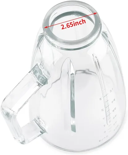 Vista 3 de Anbige Piezas de recambio Tarro redondo de vidrio con tapa, compatible con Hamilton Beach Blenders (6 tazas)