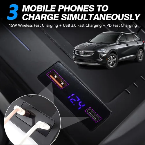 Vista 5 de Cargador de coche inalámbrico para Buick Envision Essence Avenir Preferred 2021-2023, almohadilla de carga rápida de 15 W para B uick Envision