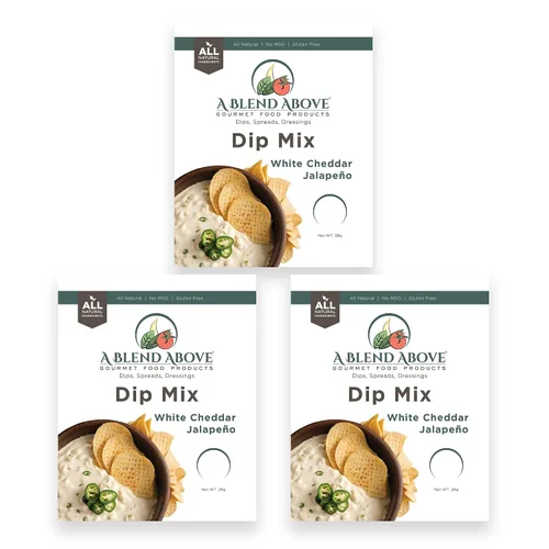 Vista 24 de A Blend Above Mezcla para Dip - Pepino, Limón y Eneldo, Asiago con Ajo Asado, Espinaca y Parmesano, y Papa Horneada Dos Veces