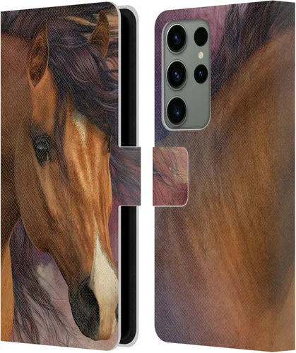 Vista 221 de Head Case Designs Officially Licensed Laurie Prindle A Morgan Christmas Western Stallion Leather Wallet Case Compatible with Samsung Galaxy A07 4G