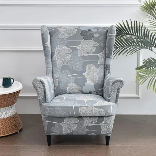 Vista 8 de Eco-Ancheng Funda para silla Wingback, 2 piezas, respaldo de ala, fundas de elastano para sillón con respaldo de ala, fundas para sillón con parte