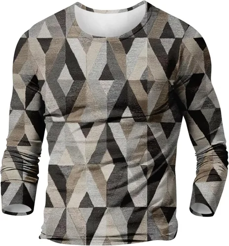Vista 5 de Blusa vintage de diseñador de otoño para hombre 2023, camiseta casual, diseño abstracto de manga larga, camisas de moda