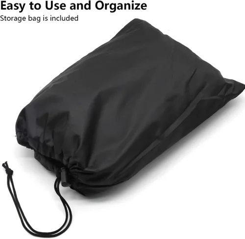 Vista 6 de Funda para cortacésped de giro cero, ajuste universal 600D poliéster Oxford, resistente a la intemperie UV con hebilla resistente al viento, cordón