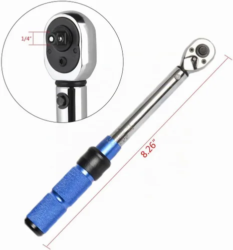 Vista 2 de Juego de llaves dinamométricas para bicicleta, llave dinamométrica de 1/4 pulgadas de 2 a 24 Nm Bicycle Torque Wrench for MTB Mountain Road Bikes