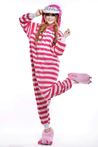 Vista 4 de Pijama unisex de Halloween para adultos, disfraz de Navidad, Cheshire Cat
