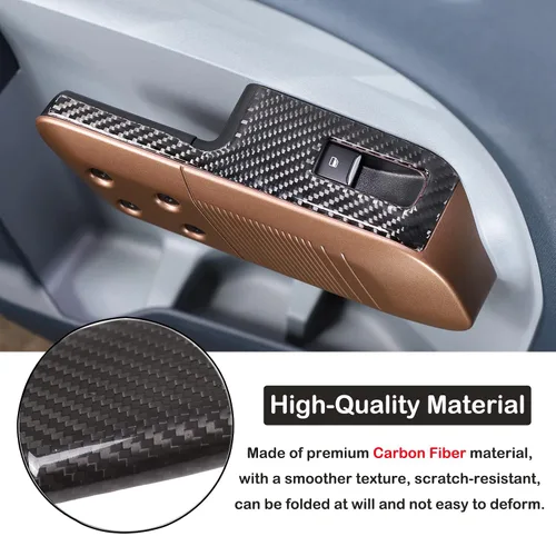 Vista 3 de Aunginsy Adhesivo para panel de botón de elevación de vidrio para puerta de automóvil, compatible con Ford Maverick 2022-2025, fibra de carbono