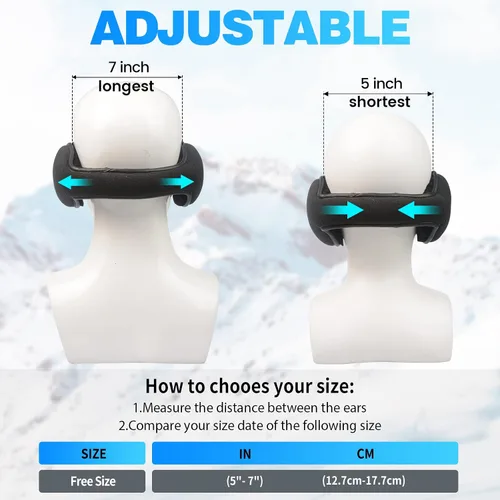 Vista 6 de TALONITE - Orejeras de invierno (1 paquete2 paquetes3 paquetes) para hombres y mujeres calentadores de oreja de forro polar plegable Para ciclismo