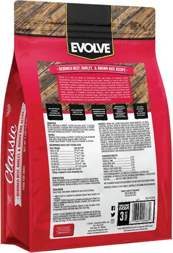 Vista 2 de Evolve Pet Food Classics Receta de carne deshuesada, cebada y bisonte, 3.5 libras