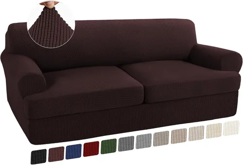 Vista 11 de Turquoize Funda para sillón con cojín en forma de T para sala de estar, funda elástica para sofá, funda suave para sillón, fundas de muebles