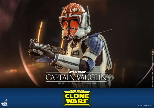 Vista 7 de Hot Toys 1:6 Capitán Vaughn - Star Wars: Las Guerras Clon, Blanco
