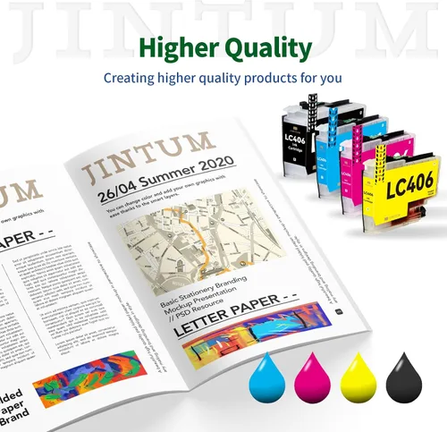 Vista 4 de JINTUM Cartuchos de tinta remanufacturados de repuesto para cartuchos de tinta Brother LC406 LC406XL LC 406 XL compatibles con impresora Brother