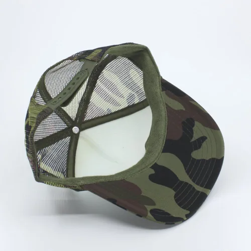 Vista 4 de The Vintage Year High Crown Foam Mesh Camouflage Oak Leaves Captain Trucker Hat Baseball Cap