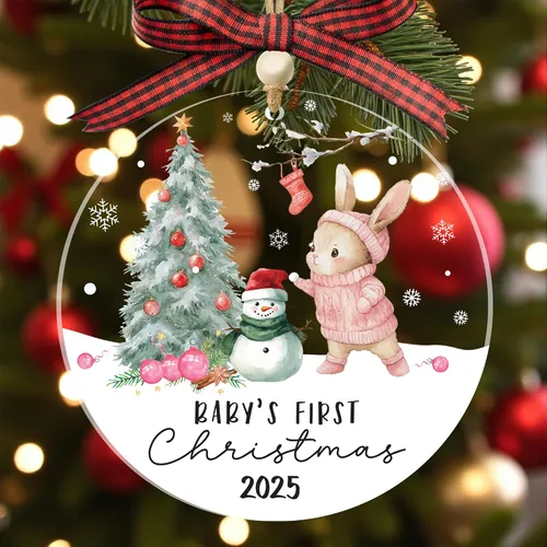 Vista 20 de Adornos de Navidad Familiares 2025, Nuestro Primer Adorno de Navidad como Familia de 3, Adorno de Árbol de Navidad, Adornos de Primer Navidad