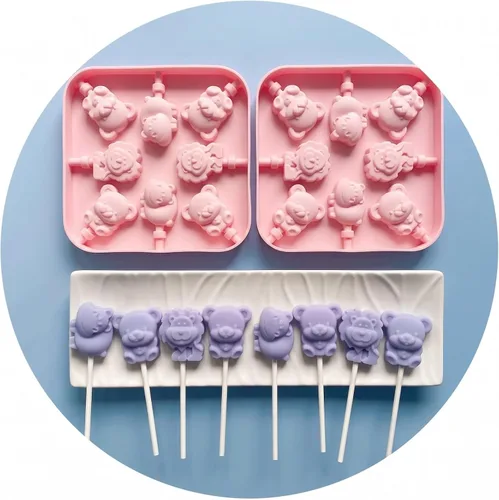 Vista 4 de Silicone Lollipop Mold Set,Animal Candy Sucker Mold (2pcs Animal)