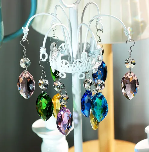 Vista 4 de Prismas cristalinos de cristal de la lámpara de 12 piezas, ojo de caballo Sun Catcher Ojo de Caballo 12pcs