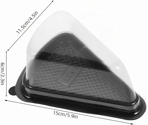Vista 9 de KICHOUSE 10Pcs Triangle Plastic Mousse Box with Clear Lid Reusable Food Grade Cake Container for Sandwiches Desserts Cookies