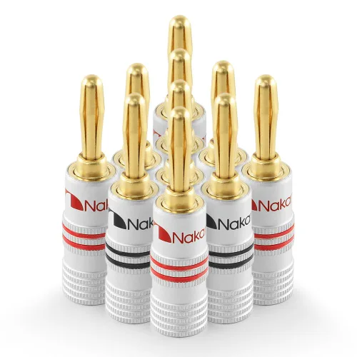 Vista 11 de Nakamichi Excel Series - Enchufes tipo banana chapados en oro de 24 quilates, calibre 18 AWG, tamaño de 0.157 in para altavoces, amplificador