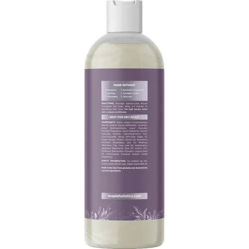 Vista 10 de Champú Sage anticaspa con argán, jojoba y spikenard orgánico, 100% natural, sin sulfatos, tratamiento para hombres y mujeres, fórmula antiséptica