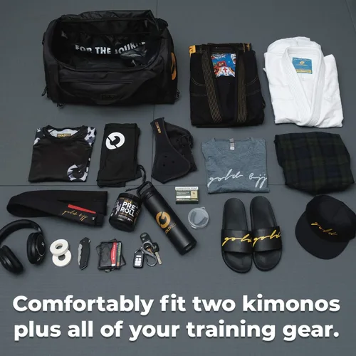 Vista 3 de Gold BJJ Jiu Jitsu - Bolsa de lona Bolsillo impermeable para Gi sudoroso, Rashguard o zapatos La bolsa de lona perfecta para artes marciales