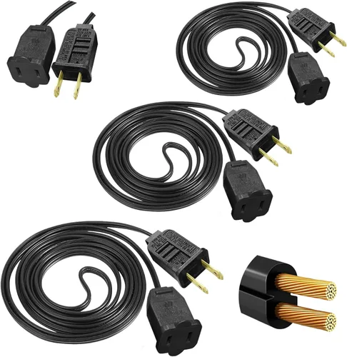 Vista 11 de [30 pies] Paquete de 5 cables de extensión de luz de Navidad de 6 pies Verde-paquete de 5