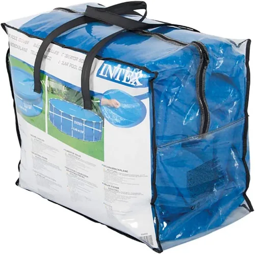 Vista 5 de Intex Piscina redonda inflable, cubierta solar redonda de 18 pies y filtro tipo A (paquete de 6)