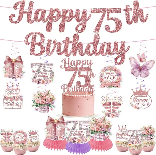 Vista 21 de 35 decoraciones de cumpleaños con texto en inglés "Isn't She Onederful", decoraciones de primer cumpleaños para niñas, fácil instalación, incluye