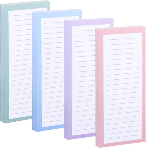 Vista 8 de 4 paquetes de blocs de notas magnéticos para nevera, gran almohadilla magnética para lista de comestibles para nevera, diseño completo con parte