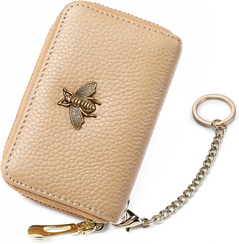 Vista 30 de imeetu Soporte para tarjetas de crédito RFID, cartera pequeña de cuero con cremallera para mujer