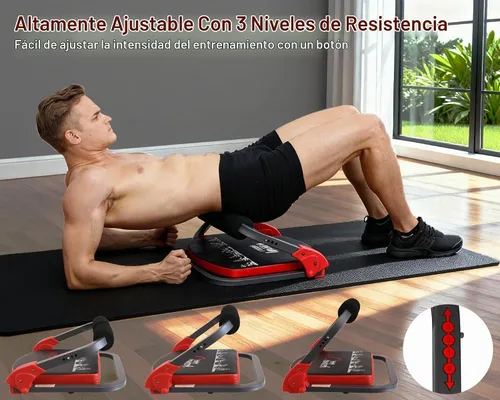 Vista 4 de Máquina de Entrenamiento Abdominal, Equipo de Entrenamiento de Cuerpo Completo, Equipo de Ejercicios de Abdominales para Hacer Sentadillas en Casa