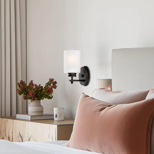 Vista 6 de Kira Home Phoebe - Aplique de pared industrial moderno de 8 pulgadas para Bronce aceitado