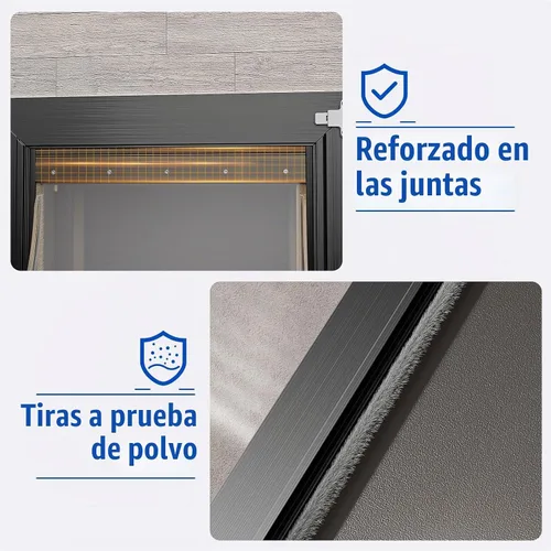 Vista 5 de Puerta para perro XL para pared, puerta de perro extra grande totalmente de aluminio, puerta de servicio pesado para mascotas, fácil de instalar, 2