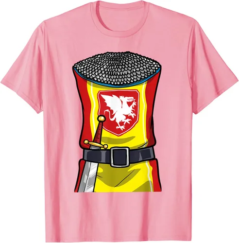 Vista 62 de Disfraz medieval de caballero de Halloween, camiseta para niños con espada de armadura, Negro, S
