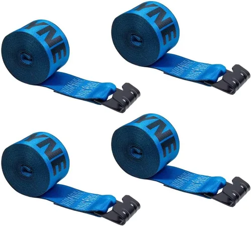 Vista 10 de Mytee Products Kinedyne Correas de Cabrestante 4" x 30' Azul Resistentes para Sujeción con Ganchos Planos WLL# 5400 lbs Control de Carga de 4