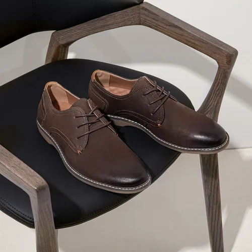 Vista 6 de Jousen Zapatos de vestir casuales para hombre, zapatos de vestir clásicos de gamuza para hombre
