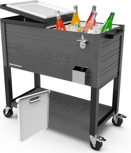 Vista 11 de Permasteel 80 Quart Party Cooler, Rolling Ice Chest with Wheels and Handles for Indoor Outdoor Patio