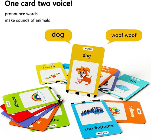 Vista 4 de Lapare - Juguete educativo audible con música para niños de 1 a 5, 252 palabras visuales, tarjetas didácticas, de jardín de infantes, juguete