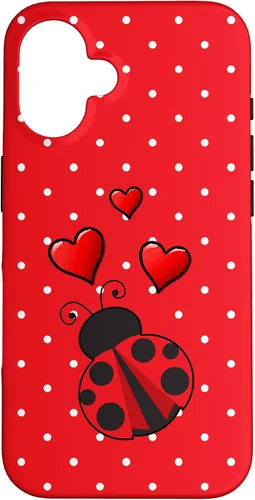 Vista 32 de Ladybug - Carcasa para iPhone 17, diseño de lunares rojos y blancos