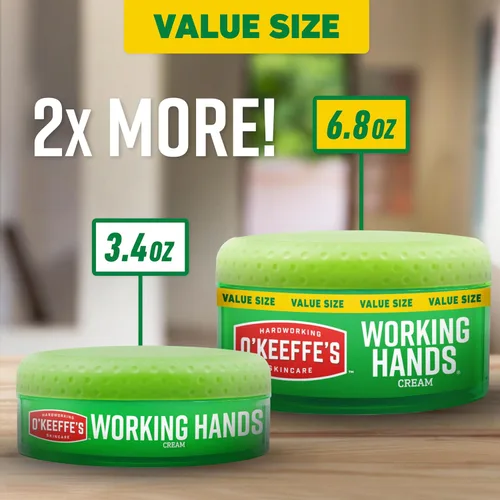 Vista 6 de O'Keeffe's Working Hands - Crema de manos para sequedad extrema - Tarro de 6.8 oz tamaño ahorro (paquete de 2) - Cuidado reparador para manos