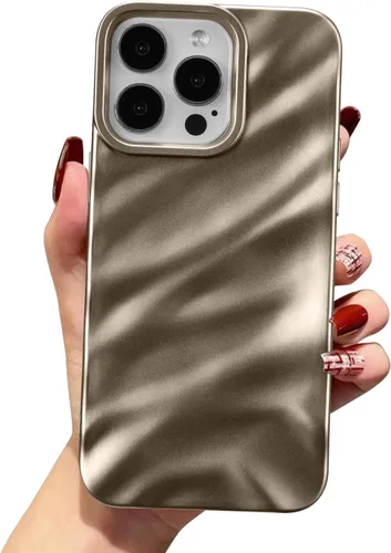 Vista 36 de QLTYPRI Funda compatible con iPhone 11, bonita funda con patrón de ondas de agua para niñas y mujeres, delgada, satinada, brillante, suave, de Beige
