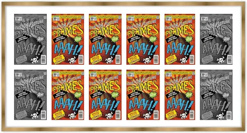 Vista 102 de Marco de cómic negro con alfombrilla negra para cómics de la Edad Dorada